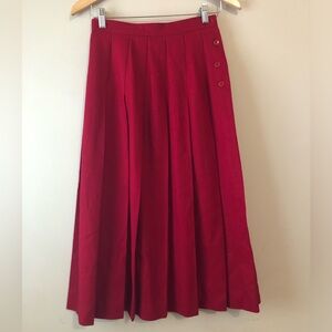 L.L. Bean 100% Wool Pleated Midi Skirt